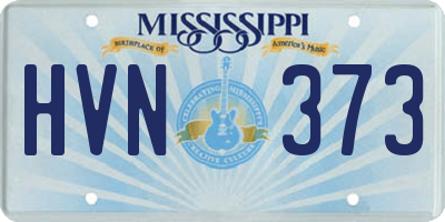 MS license plate HVN373