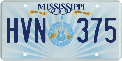 MS license plate HVN375