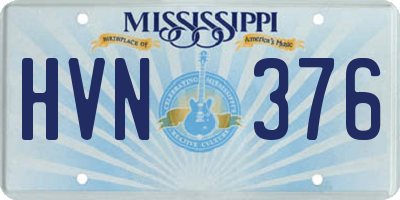 MS license plate HVN376