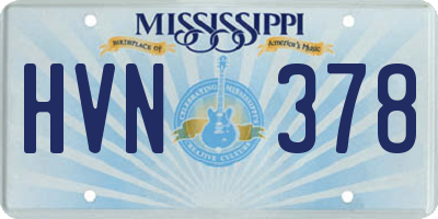 MS license plate HVN378