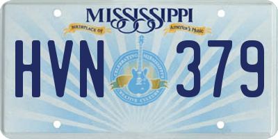 MS license plate HVN379