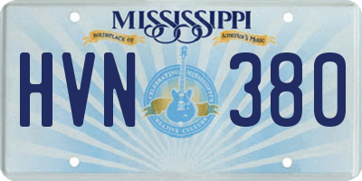 MS license plate HVN380