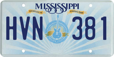 MS license plate HVN381