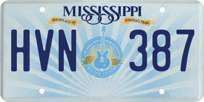 MS license plate HVN387