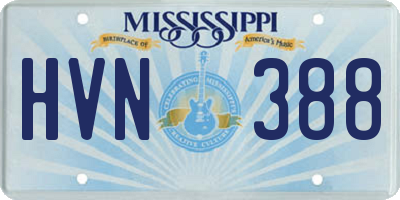 MS license plate HVN388