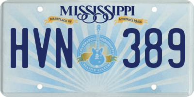 MS license plate HVN389