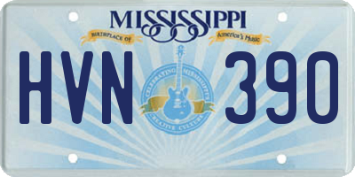 MS license plate HVN390