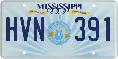 MS license plate HVN391