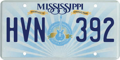 MS license plate HVN392