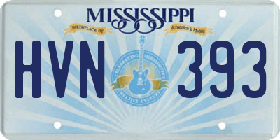 MS license plate HVN393