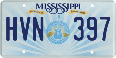 MS license plate HVN397
