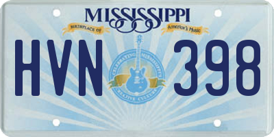 MS license plate HVN398