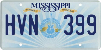 MS license plate HVN399