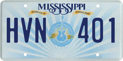 MS license plate HVN401