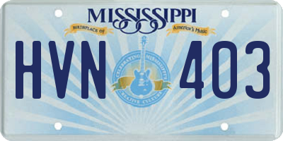 MS license plate HVN403