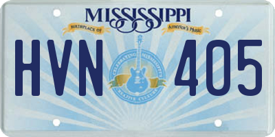 MS license plate HVN405