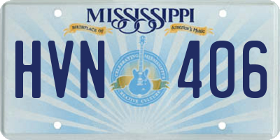 MS license plate HVN406