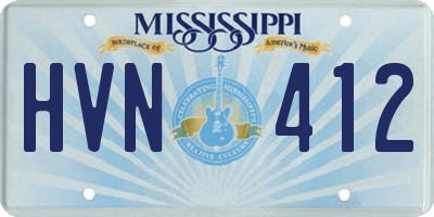 MS license plate HVN412