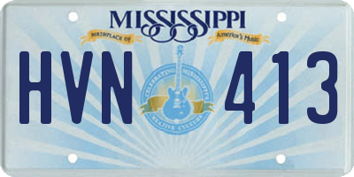 MS license plate HVN413