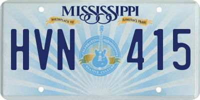 MS license plate HVN415