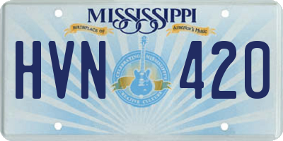 MS license plate HVN420