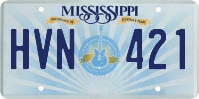 MS license plate HVN421