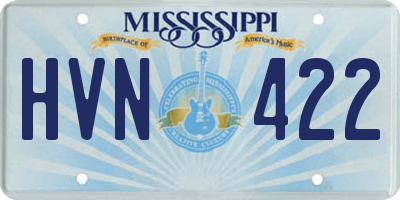 MS license plate HVN422