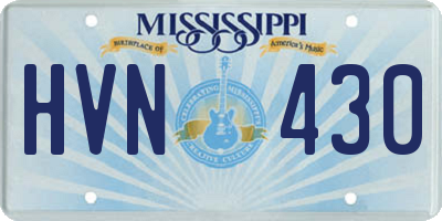 MS license plate HVN430