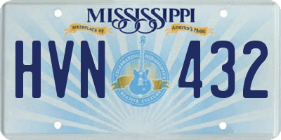 MS license plate HVN432