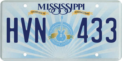 MS license plate HVN433