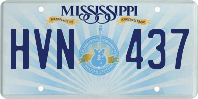 MS license plate HVN437