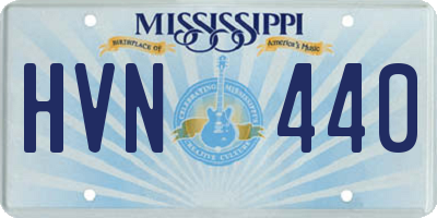 MS license plate HVN440