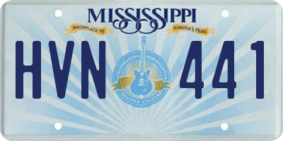 MS license plate HVN441