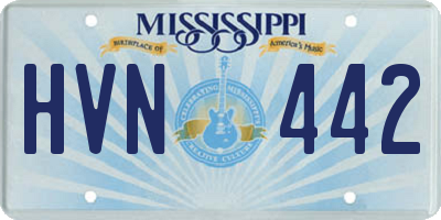 MS license plate HVN442
