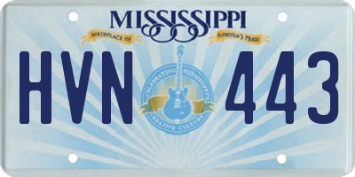 MS license plate HVN443