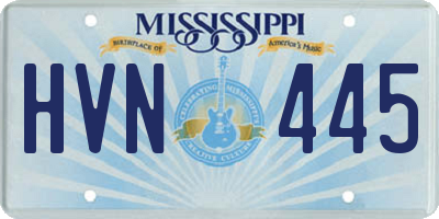 MS license plate HVN445