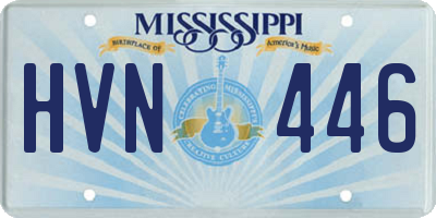 MS license plate HVN446