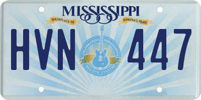 MS license plate HVN447