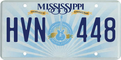 MS license plate HVN448
