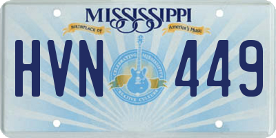 MS license plate HVN449