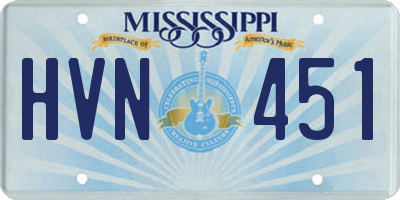 MS license plate HVN451