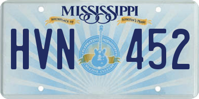 MS license plate HVN452