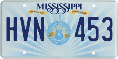 MS license plate HVN453