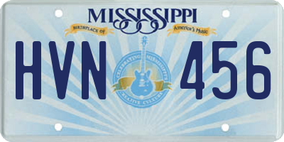 MS license plate HVN456