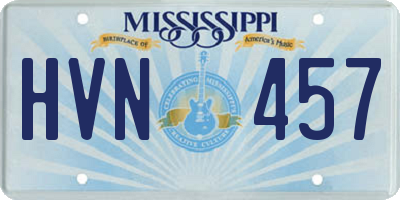 MS license plate HVN457