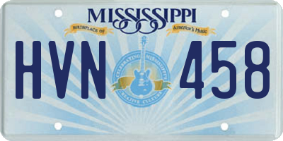 MS license plate HVN458
