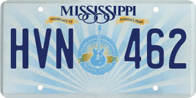MS license plate HVN462