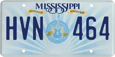 MS license plate HVN464