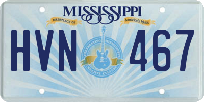 MS license plate HVN467