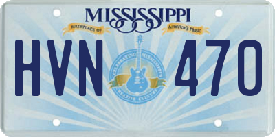 MS license plate HVN470